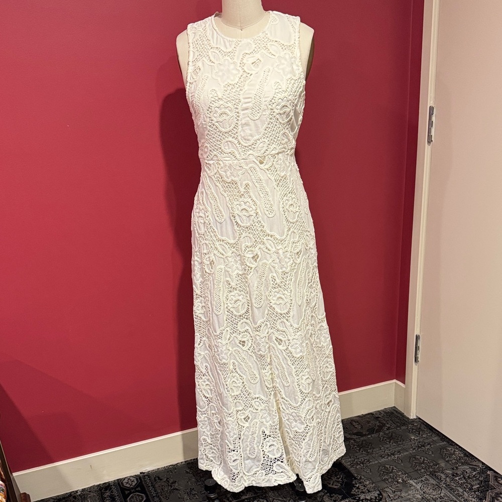 Topshop Ivory Lace Maxi Dress